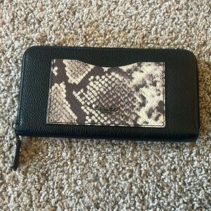 Coach leather Black and Snake Print Wallet